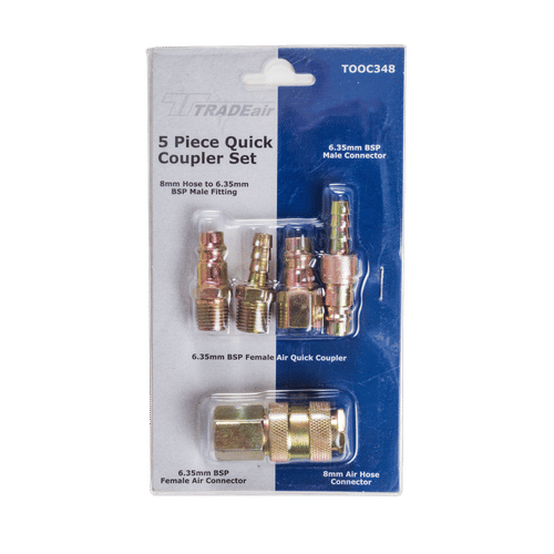 TRADEAIR 5 PIECE 8mm AIR HOSE CONNECTOR 