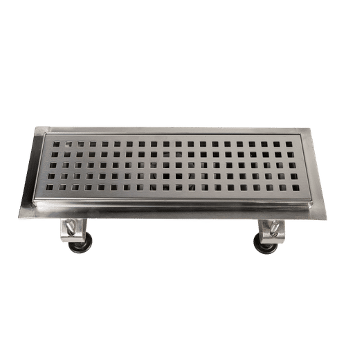 TBC 200mm LINEAR CHANNEL FLOOR DRAIN WITH STAINLESS STEEL CASE & WAVE GRATE