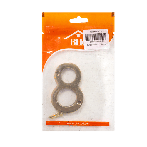 BHC SMALL 75mm No.8 BRASS NUMBER