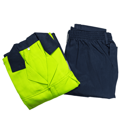 THROTTLE POLYCOTTON HI -VISIBILITY LIME SIZE 48 WORKSUIT