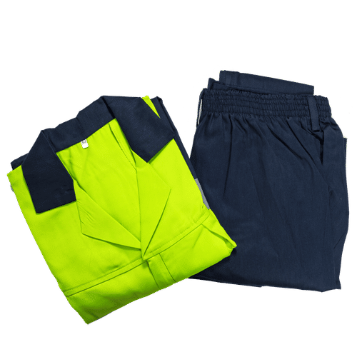 POLYCOTTON HI-VISIBILITY LIME SIZE 42 WORKSUIT