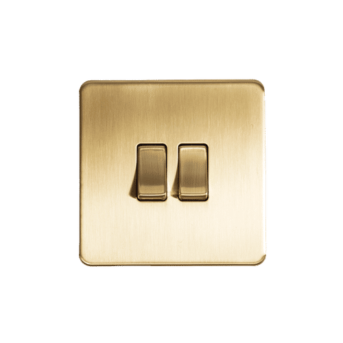 KENGO 2 GANG 2 WAY SATIN BRASS SWITCH