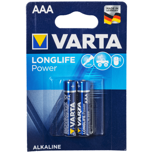 VARTA LONG LIFE POWER 2 PACK AAA ALKALINE BATTERY