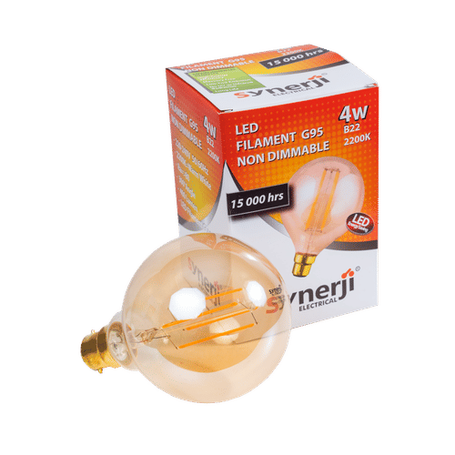 SYNERJI G95 BC RETRO FILAMENT AMBER 4w LED LAMP