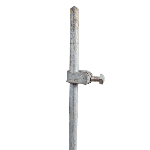 GALVANISED 1.8mx16mm 6ft EARTH ROD WITH CLAMP 