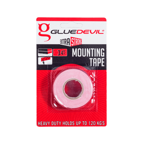 GLUEDEVIL HEAVY DUTY DOUBLE SIDED 1mmx18mmx1.5m MOUNTING TAPE