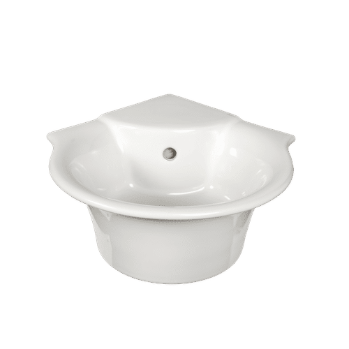 COMPACT WHITE CORNER BASIN