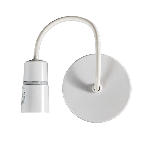 ES E27 WHITE CEILING ROSE + 22cm CORD AND LAMP HOLDER