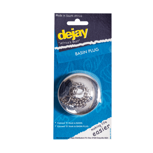 DEJAY CHROME BASIN PLUG WITH CHAIN