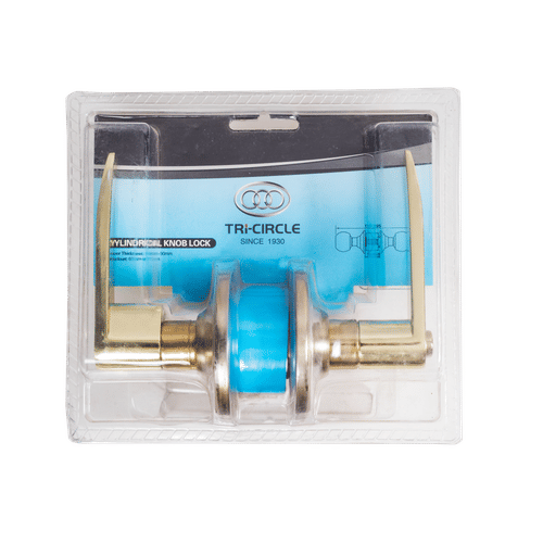TRI-CIRCLE SP3810-PB-ET-BLISTER LEVER HANDLE POLISHED BRASS DOOR LOCK