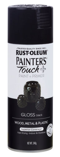 RUSTOLEUM PAINTER'S TOUCH + GLOSS BLACK 340g SPRAY PAINT