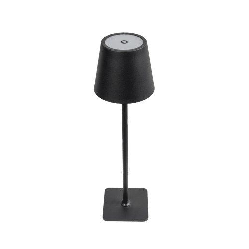 BRIGHTSTAR BLACK RECHARGEABLE METAL TABLE LAMP 