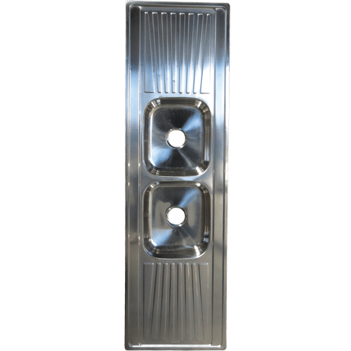 AQUATECH STAINLESS STEEL CENTRE DROP IN 1800x533x0.8mm DOUBLE SINK