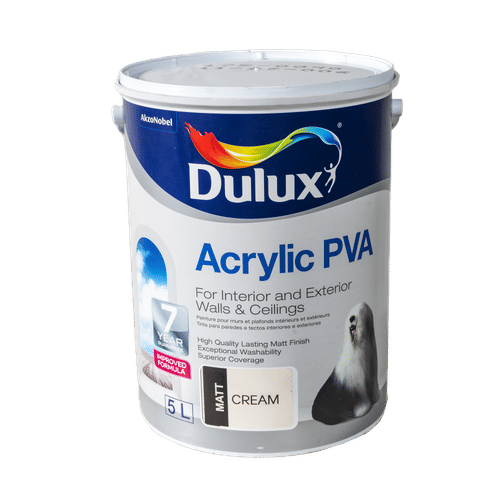 DULUX ACRYLIC PVA CREAM 5Lt PAINT