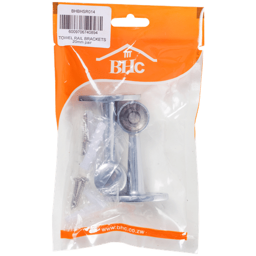 BHC 19/20mm 2 PACK TOWEL BRACKET RAIL