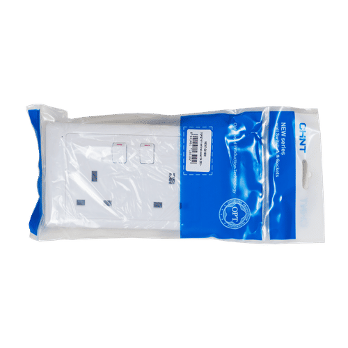 CHINT DOUBLE 2 GANG 13a SINGLE SOCKET OUTLET