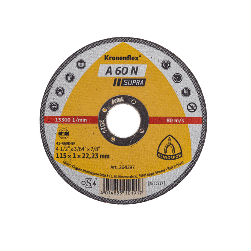 KLINGSPOR SUPRA 115x1x22.23mm ALUMINIUM CUTTING DISC