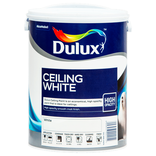 DULUX PVA CEILING WHITE 5Lt PAINT