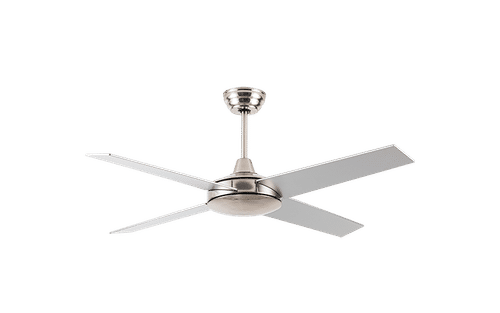 SYNERJI 52" 4 BLADE BRUSH NICKEL SILVER CEILING FAN  