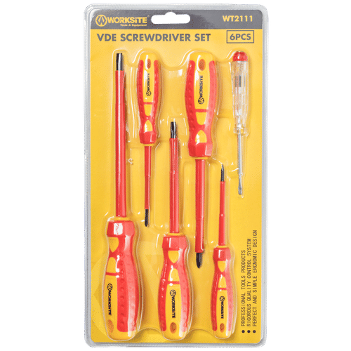 WORKSITE CRV MAGNETIC 6pce INSULATED SCREWDRIVER SET