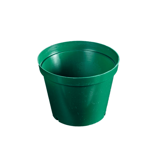 ROUND PLASTIC GREEN 12.5cm PLANT POT