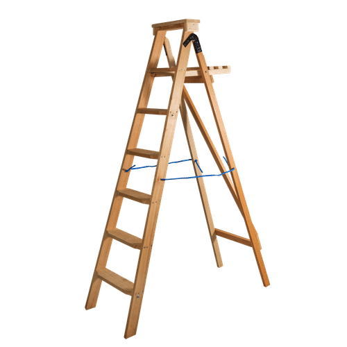 WOODEN A FRAME 7 STEP LADDER