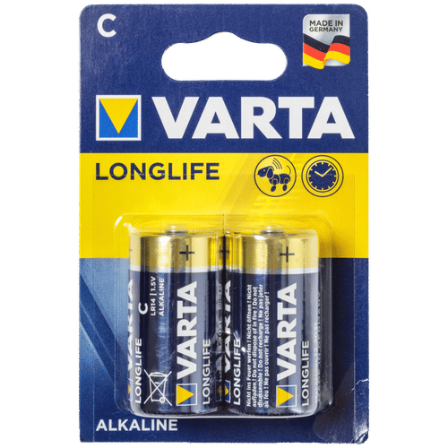 VARTA LONG LIFE 2 PACK C ALKALINE BATTERY