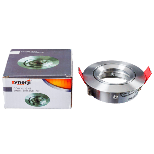 SYNERJI SY45092 SILVER BRUSH ALUMINIUM 73mm TILT DOWNLIGHTER