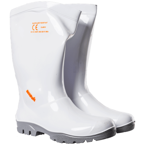 SHOVA WHITE/GREY SIZE 11 GUMBOOTS