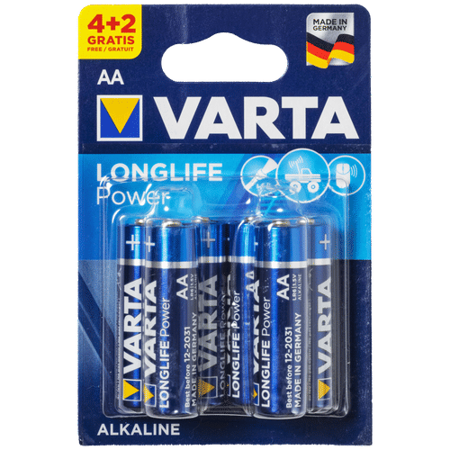 VARTA LONG LIFE POWER 4+2 PACK AA ALKALINE BATTERY