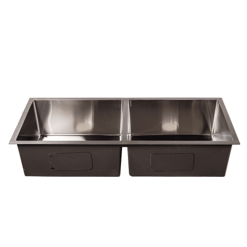 AQUATECH STAINLESS STEEL DOUBLE BOWL 1030x435mm WASHTROUGH + WASTE AND PLUG