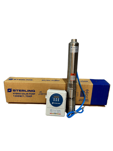 STERLING 140v 138m HEAD 1300w SOLAR HYBRID SUBMERSIBLE PUMP