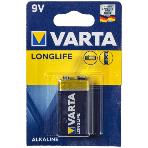 VARTA LONG LIFE 1 PACK 9v ALKALINE BATTERY