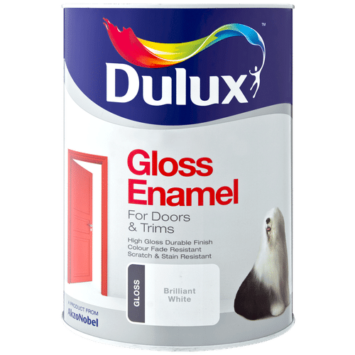 DULUX GLOSS ENAMEL BRILLIANT WHITE 5Lt PAINT