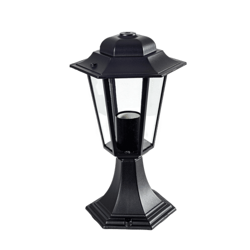 BRIGHT STAR 6 PANELS ES BLACK PEDESTAL LANTERN