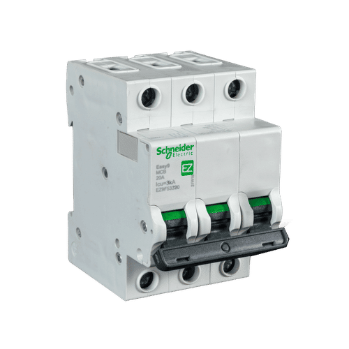 SCHNEIDER EASY9 3 POLE CURVE C 3ka 20a MCB