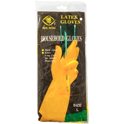 HOUSEHOLD LARGE 300mm LATEX GLOVES