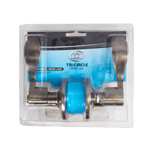 TRI-CIRCLE SP3807-AB-ET-BLISTER LEVER HANDLE ANTIQUE BRASS DOOR LOCK