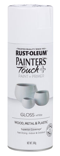 RUSTOLEUM PAINTERS TOUCH + GLOSS WHITE 340g SPRAY PAINT