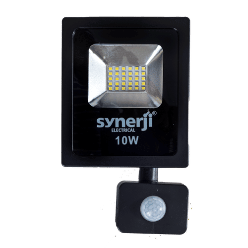 SYNERJI 220-240v  DAYLIGHT PIR SENSOR BLACK 10w LED FLOODLIGHT