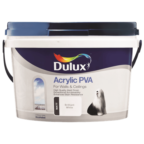 DULUX  ACRYLIC PVA BRILLIANT WHITE 1Lt PAINT