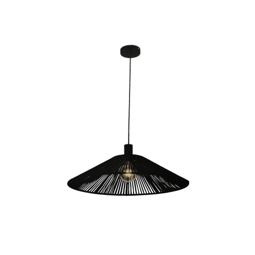 BRIGHTSTAR PEN947 BLACK METAL & NYLON ROPE PENDANT