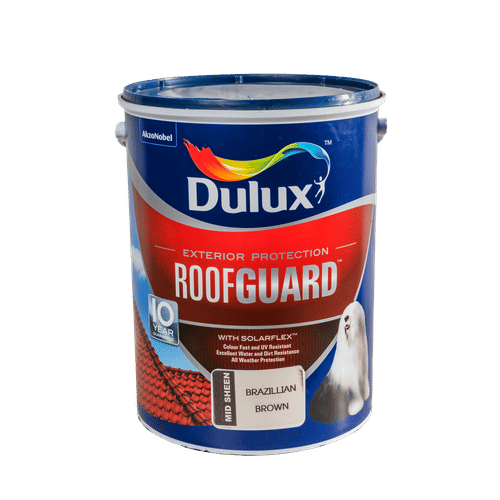 ZimZone. DULUX ROOFGUARD BRAZILIAN BROWN 5Lt ROOF PAINT