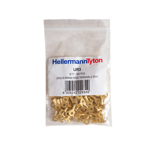 HELLERMANN TYTON BRASS UR3 RING TERMINAL