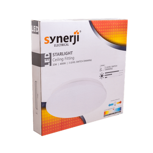 SYNERJI COOLWHITE CEILING FITTING 32w FLUSH LED 