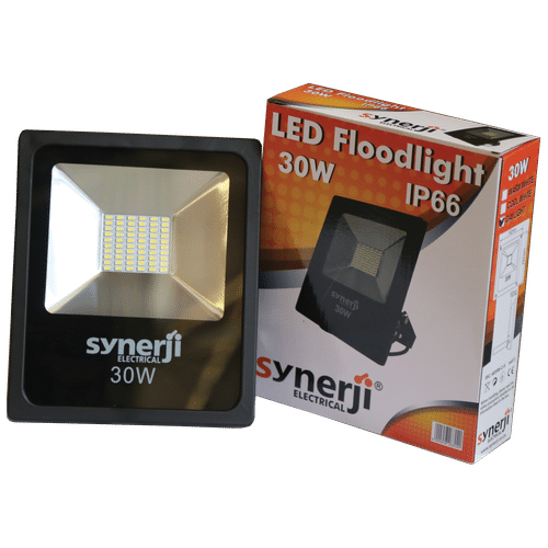 SYNERJI SLIM DAYLIGHT BLACK 30w LED FLOOD LIGHT