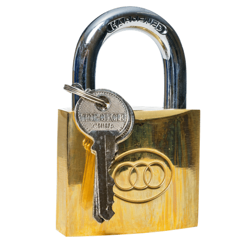 TRI-CIRCLE BRASS 38mm PADLOCK