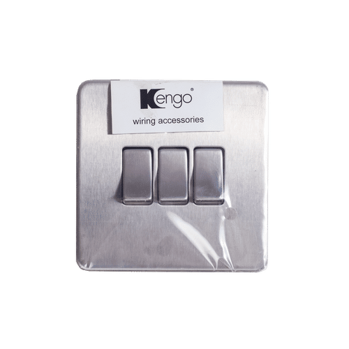 KENGO STAINLESS STEEL 3GANG 2WAY SWITCH 