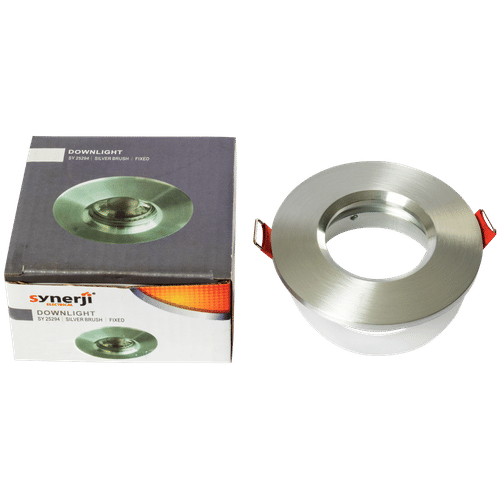 SYNERJI SY49010 ALUMINIUM SILVER BRUSH 80mm FIXED DOWNLIGHTER