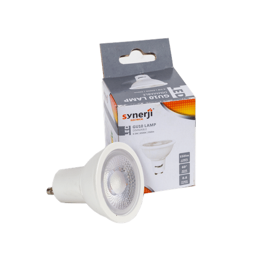 SYNERJI DIMMABLE WARM WHITE GU10 6.5w LED LAMP